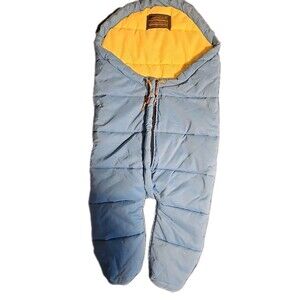 Vtg Eddie Bauer Baby Bunting Bag Snowsuit Blue & Yellow